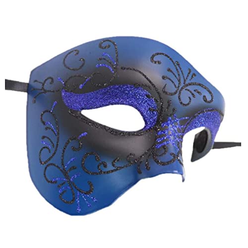Máscara de máscara de media cara para hombre, máscara de Navidad de Halloween para fiestas de Mardi Gras, carnavales, bodas, fiestas de cosplay