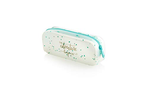 Miquelrius 18919 - Estuche Redondo, Cierre Cremallera, Silicona, Azul Mellow