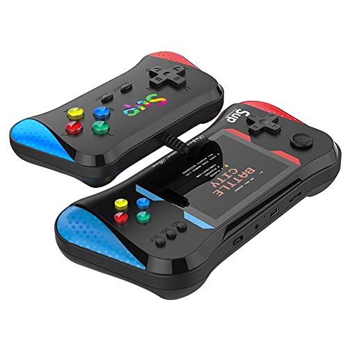 MiRUSI Consola de videojuegos portátil para niños y adultos, pantalla de 3,5 pulgadas, 500 juegos clásicos con cable AV Soporta dos jugadores (negro)