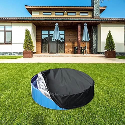 monshop Cubiertas De Piscina Aislamiento Térmico Cobertor Solar Piscina Fundas para Piscinas para Piscinas De Estructura, Redondas Cubierta Protectora Piscina Negro