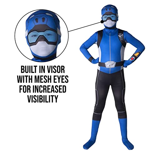 Morphsuits Disfraz Power Ranger Niño Azul Beast Morpher, Disfraz Superhéroe Niño Disponible En Talla L