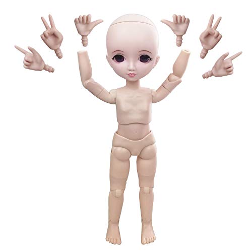 Naked 1/6 BJD Doll,29cm 11inch Ball Jointed Dolls +Basic Makeup + 5 Colors Eyes + Different Hands,Free to Change,bjd puppe