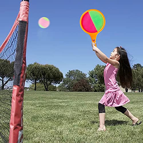 Paddle Catch Ball Racket Set Juego deportivo Juguetes Toss Set Disc Paddle Tennis Game Sucker Sticky Ball, Toss and Catch Game Set, 2 Paletas y 3 Bolas para regalo de fiesta de cumpleaños para niños,