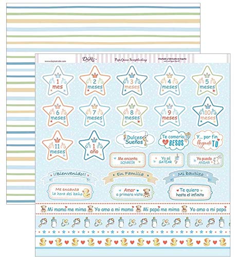 Papel Mi primer año 30x30cm Dayka pack de 12