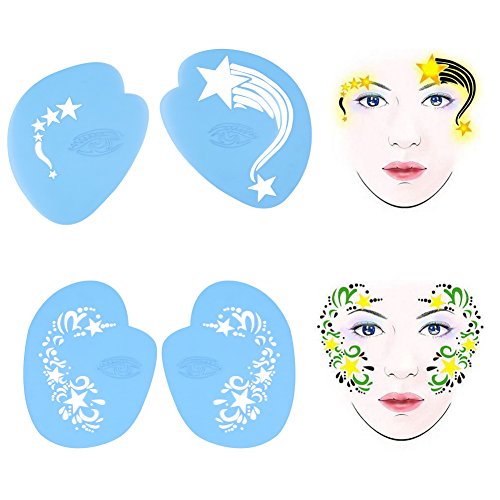 pintura facial niños, 7 Estilos/set Reutilizable DIY Pintura de la cara Plantilla de la pintura corporal Flor Mariposa Herramienta de maquillaje
