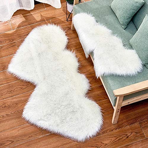 qazwsx Alfombra del Piso De La Sala De Estar, Alfombra De Piel De Oveja Artificial De Doble Corazón, Alfombra Mullida del Dormitorio, (Color : Camel, Size : 60x120cm)