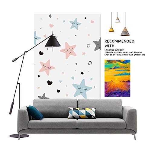 qazwsx Alfombras para Niños De Estilo Simple Patrón De Sonrisa De Estrella Piso Suave Alfombra Segura para Niños Alfombras De Juego para Gatear Alfombra De Franela (Color : D70, Size : 60X120CM)