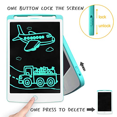Richgv Tableta de Escritura LCD, Pizarra Infantil 10 Pulgadas, Pizarra Magnética para Niños, Juguetes Electrónicos para Dibujar y Aprender (Azul 10 Pulgadas)