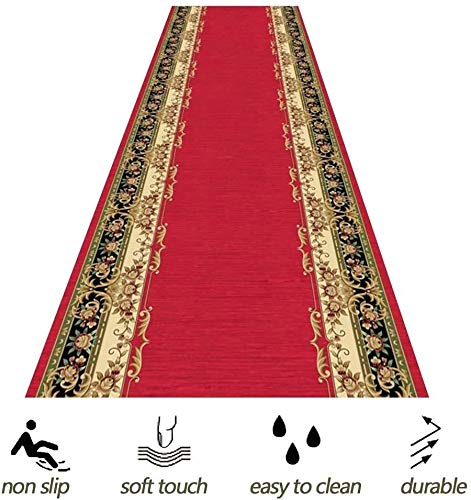 Rojo Pasillo corredor de tapetes, alfombras de entrada no Slip for Hall Corredor Passage Hotel Cocina, Zona Soft Alfombras, 60 cm / 80 cm / 140 cm de ancho ( Color : Multi-colored , Size : 120x350cm )