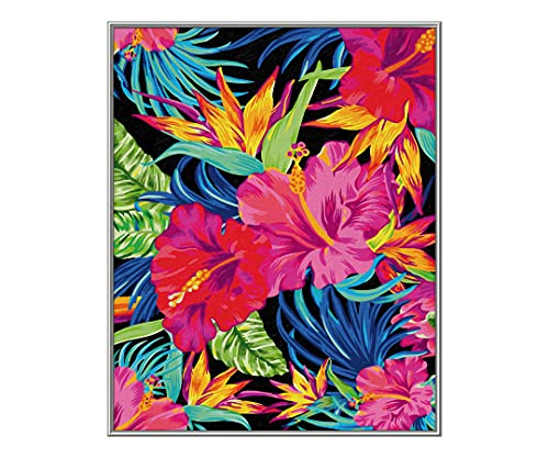 Schipper- Pintar por números con Flores exóticas para Adultos, Incluye Pincel y Pinturas acrílicas, 40 x 50 cm (Simba Toys 609130851)