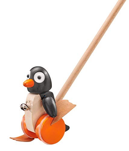 Selecta-Figura de pingo, Juguete de Arrastre de Madera, 13 cm, Color (62071)