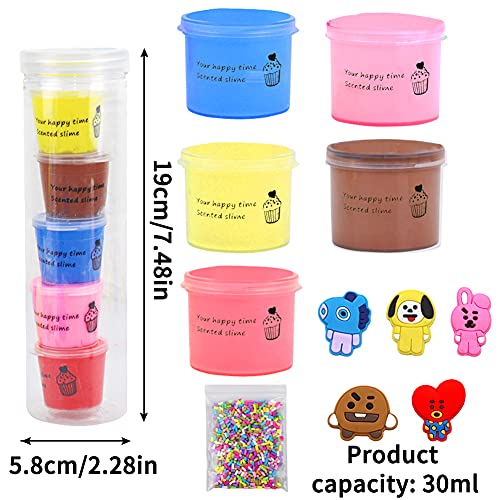 SWZY Slime Kit,Slime Fluffy,Slime Azul,Slime Amarillo Crema,Slime Rojo,Slime café,Slime Rosa,Putty Stress Relief Toy 5 Colores (Nuevo)