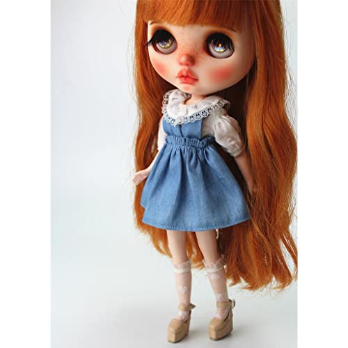 T TOOYFUL Calcetines hasta La Rodilla de Encaje a Escala 1/6 para Muñecas de Moda Blythe Azone Licca Pullip BJD 2 Colores - Blanco