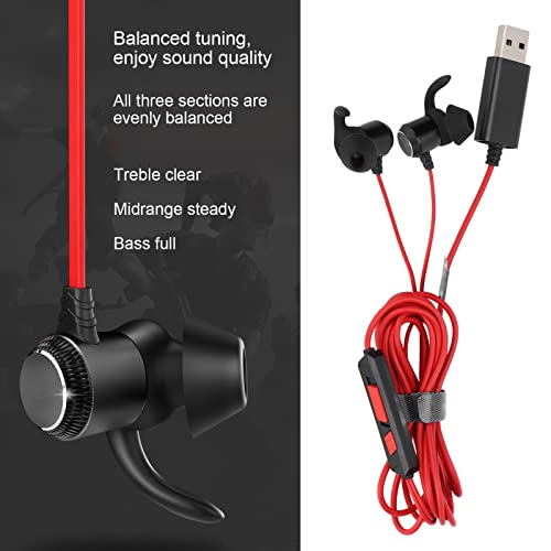 Tapones Para Los Oídos Para Juegos, TG10 Auricular Avanzado Juegos De Computadora Auricular Con Cable Con Micrófono, Unidad Libre De Micrófono, Auriculares Con Cable Para Música Deportiva De(USB)