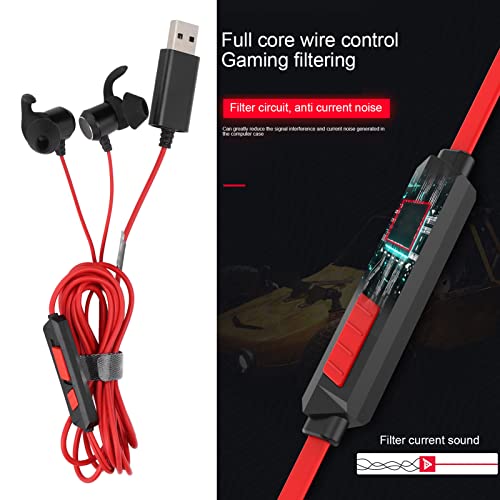 Tapones Para Los Oídos Para Juegos, TG10 Auricular Avanzado Juegos De Computadora Auricular Con Cable Con Micrófono, Unidad Libre De Micrófono, Auriculares Con Cable Para Música Deportiva De(USB)