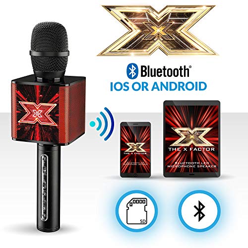 The X Factor- X Factor Karaoke - Altavoz con Bluetooth, Luces LED, Cambio de Eco y Voz XF2, Color Negro, L26.5cm x W8cm x D8cm / Box Size: H 27.5cm x D 8.5 (Toyrific TY6013)