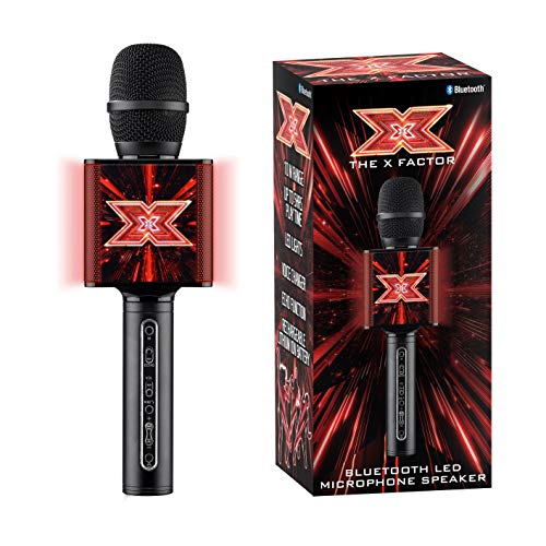 The X Factor- X Factor Karaoke - Altavoz con Bluetooth, Luces LED, Cambio de Eco y Voz XF2, Color Negro, L26.5cm x W8cm x D8cm / Box Size: H 27.5cm x D 8.5 (Toyrific TY6013)