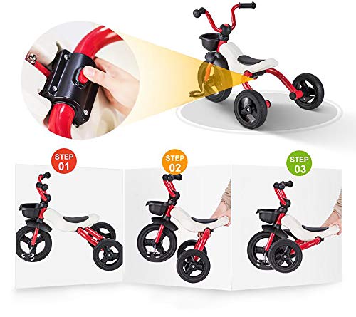 Triciclo Bambini Plegable,2 en 1 Triciclo para Niños Bicicleta del Balance del Bebés con Bolsa de Transporte Ligero Juguetes para Montar Niños y Ninas De 2 a 4 años, Blue