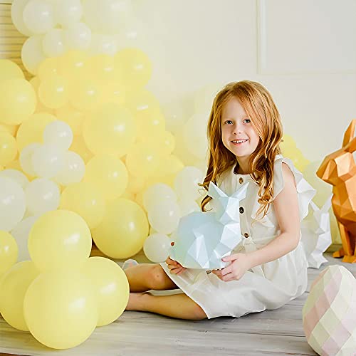 Unisun Globos amarillos pastel de 30,48 cm, paquete de 20 globos amarillos de crema de látex, guirnalda de globos para fiesta para bodas, compromisos, aniversarios, fiestas de cumpleaños