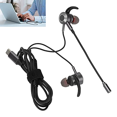 Vbestlife Auriculares para Juegos, Auriculares con Cable, potentes y Graves con micrófono Doble, Interfaz Tipo C, con Carcasa magnética para los oídos(Rutenio)