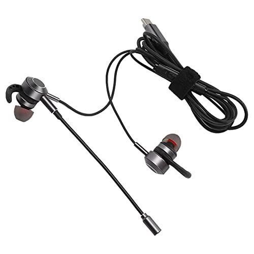 Vbestlife Auriculares para Juegos, Auriculares con Cable, potentes y Graves con micrófono Doble, Interfaz Tipo C, con Carcasa magnética para los oídos(Rutenio)