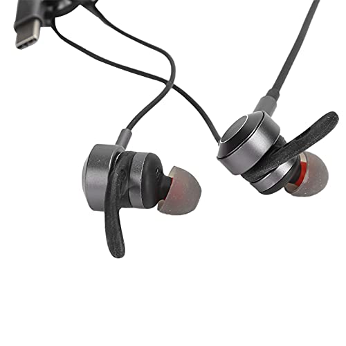 Vbestlife Auriculares para Juegos, Auriculares con Cable, potentes y Graves con micrófono Doble, Interfaz Tipo C, con Carcasa magnética para los oídos(Rutenio)