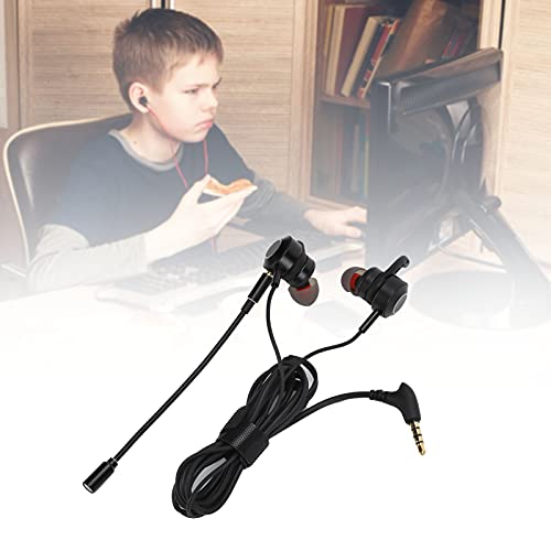 Vbestlife Auriculares para Juegos, Auriculares para Juegos, Auriculares para Graves, Auriculares con Cable con micrófono Dual, Interfaz de 3,5 mm, con Carcasa magnética para el oído(Negro)