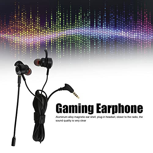 Vbestlife Auriculares para Juegos, Auriculares para Juegos, Auriculares para Graves, Auriculares con Cable con micrófono Dual, Interfaz de 3,5 mm, con Carcasa magnética para el oído(Negro)