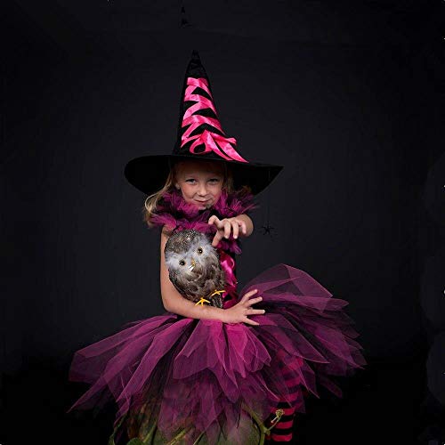 Vestido maléfico para niñas de princesa, bruja, disfraz de tul hecho a mano, tutú, malvado, reina malvada, disfraz de Halloween, disfraz de fiesta de cosplay, rosa, 10-11 años