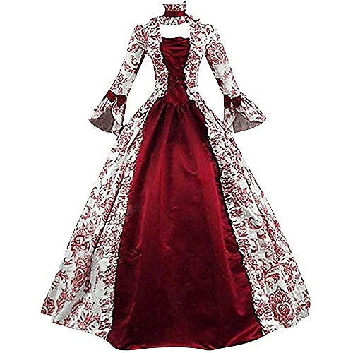 Vestido Medieval irlandés, Vestido de Baile para Mujer, Vestido Medieval Vintage con Cordones, Vestido de corsé con cincha, Disfraz de Cosplay renacentista