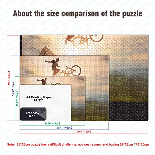Visionpz Puzzle para Adultos Rompecabezas de 1000 Piezas Bicicleta del Cielo Conjunto de Rompecabezas Familiar Deporte Extremo Rompecabezas Juegos educativos para Adultos y niños 75x50cm