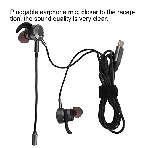 wendeekun Auriculares para Juegos, Auriculares para Juegos Auriculares con Cable Potentes Auriculares con Graves Pesados ​​con Interfaz de micrófono Doble Tipo C(Gris)