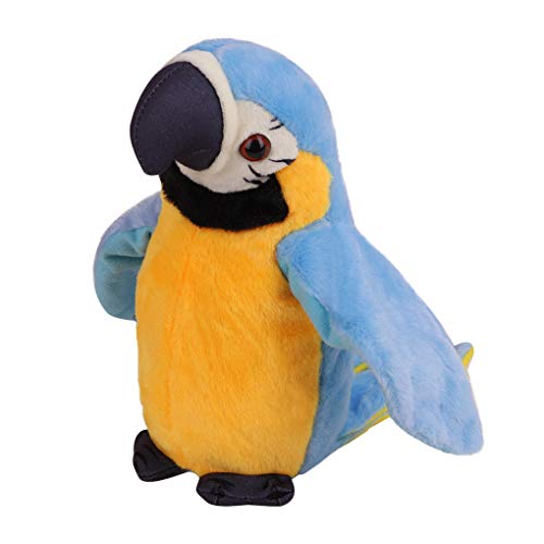YJZQ - Lloro para aprender a hablar, peluche grabable, muñeco eléctrico con pájaros, parlante de danza y loro