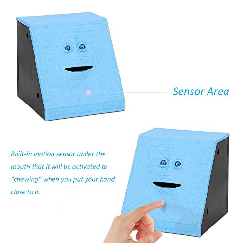 Youngine Novedad Face Bank Moneda Comer Banco de Ahorros Niños Ahorro de dinero Colección Piggy Bank (Ladrillo azul)