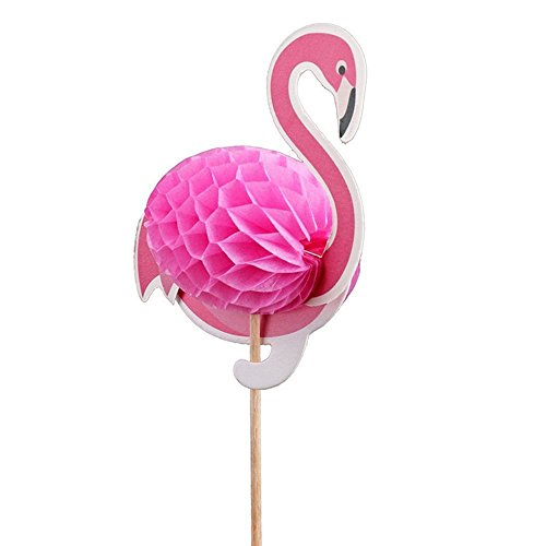 ZAMAC 50 piezas 3D de flamencos de piña para decoración de tartas de cumpleaños y cupcakes