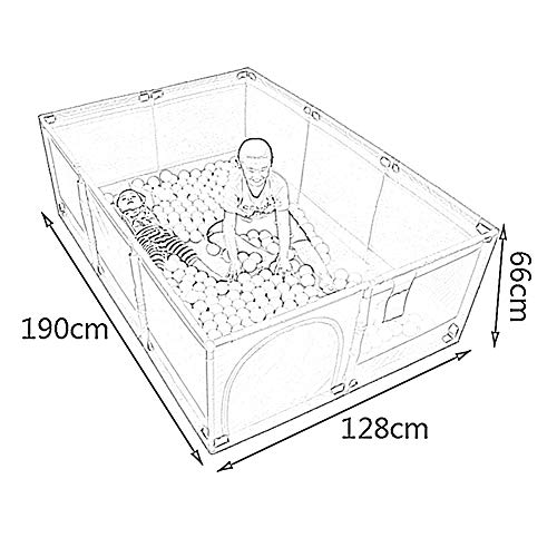 ZHANWEI-Parque de bebé Niños Juego Piscina De Bolas Corralito para Infantil con Puerta, 2 Tallas (Color : Green+Pink, Tamaño : 190x128x66cm)